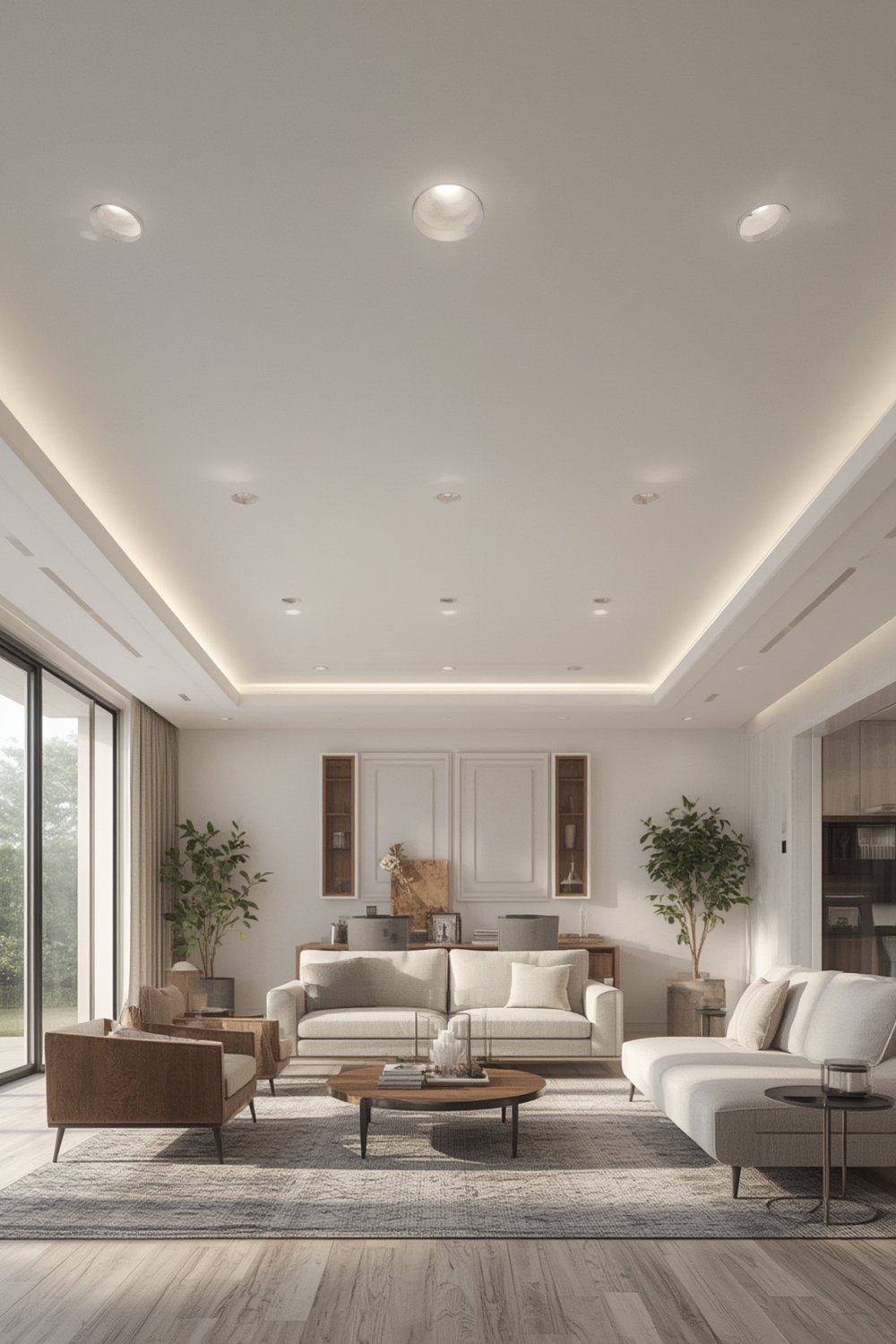 LED Downlight installed in wet-rated bathroom ceiling