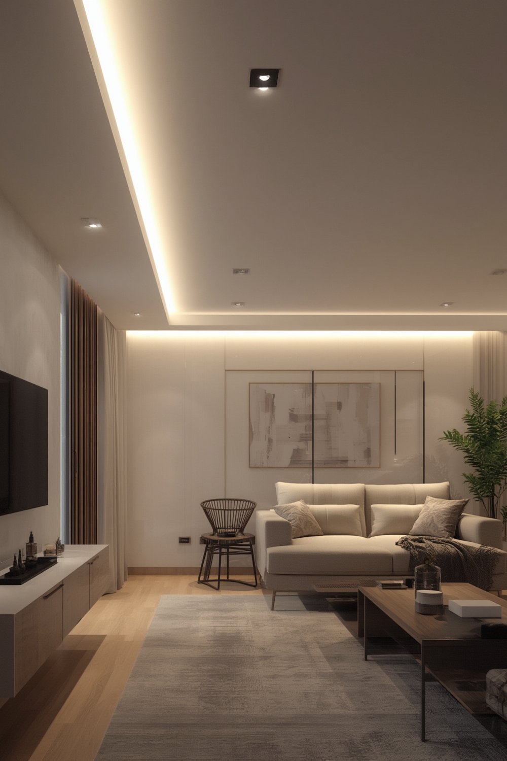 LED Strip 2ft Light Fixture in use, emitting cool white light for indoor lighting