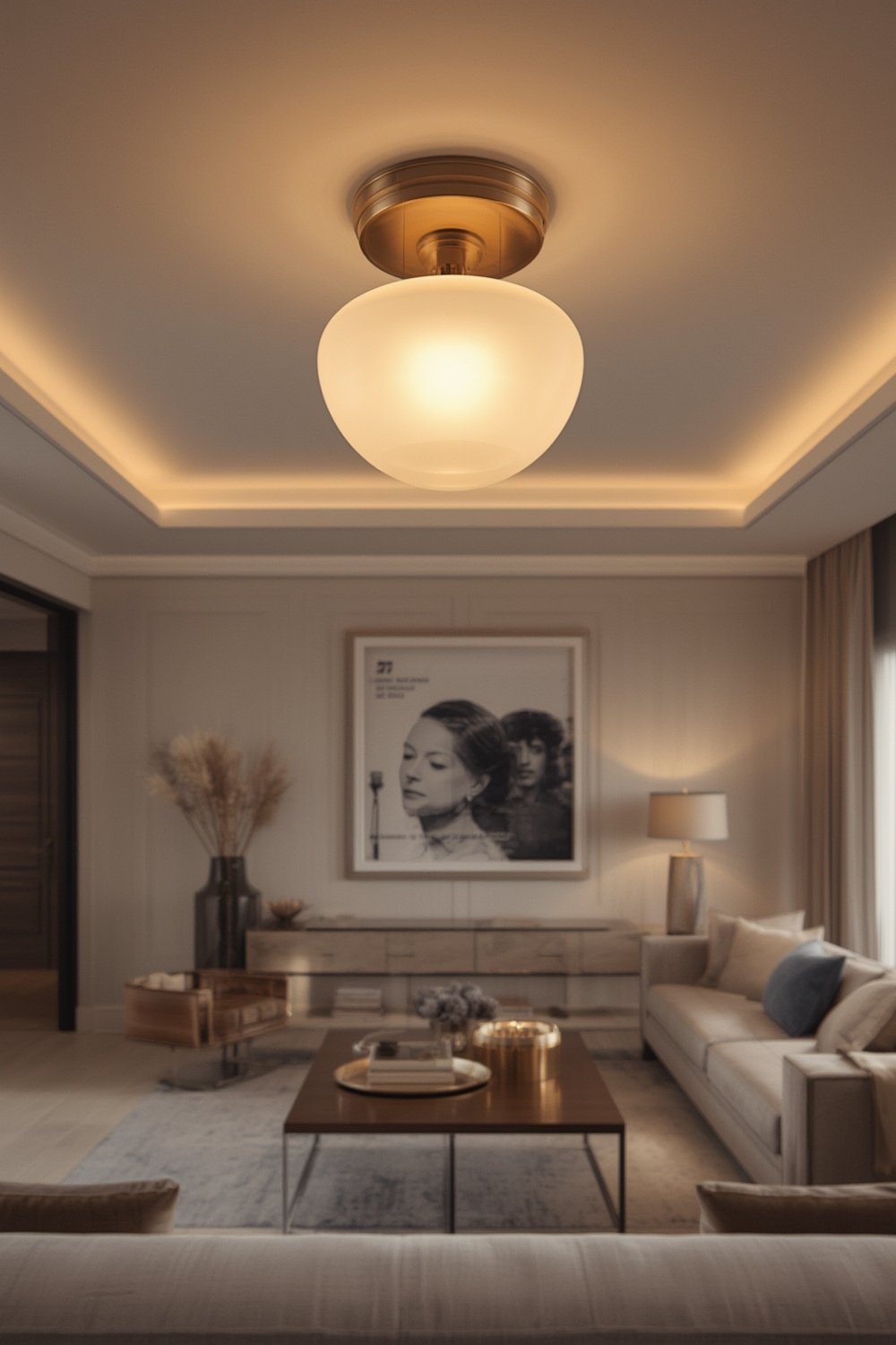 ceiling light modern glam matte brass finish