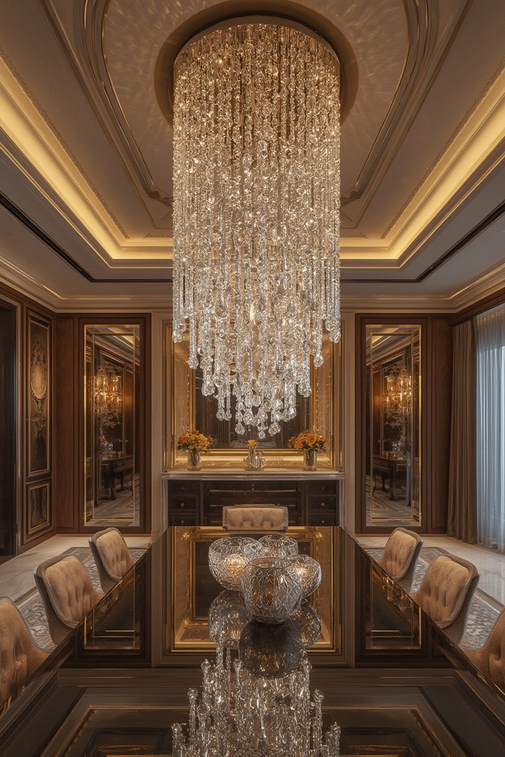 crystal chandelier luxurious elegant room