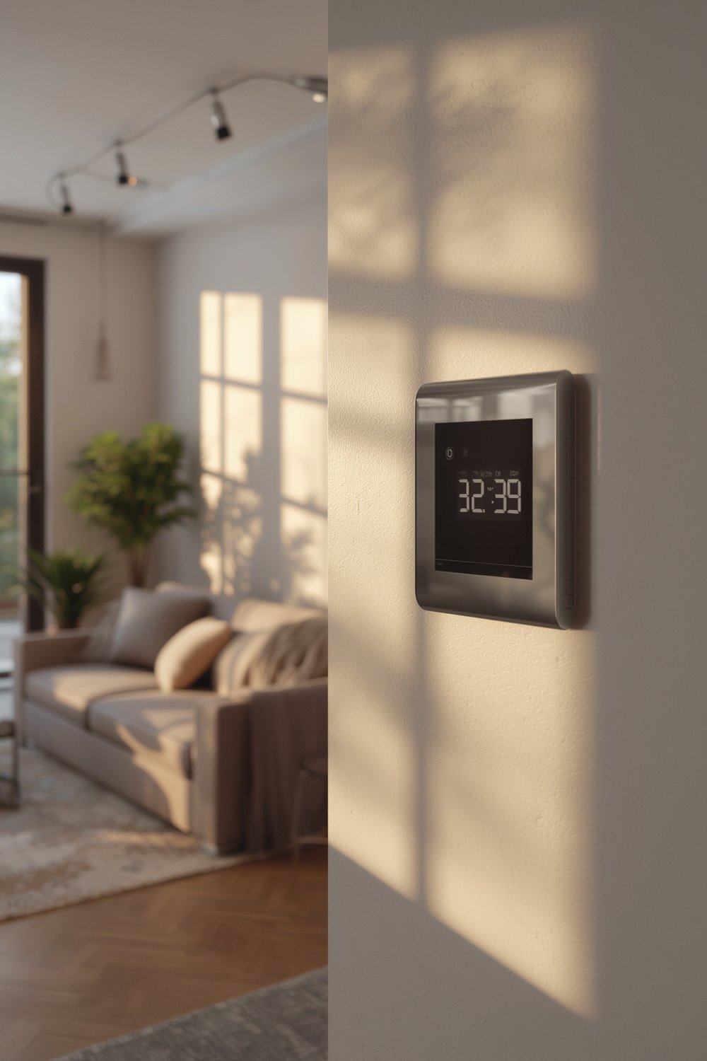 digital timer in use on a wall timer switch panel