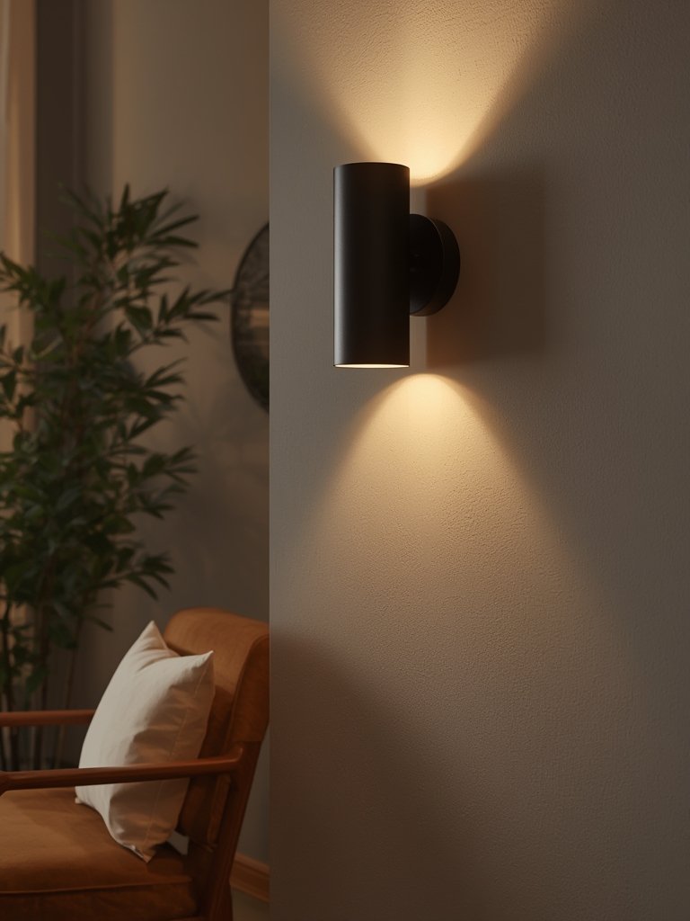 dimmable wall light with stepless dimming rotary switch