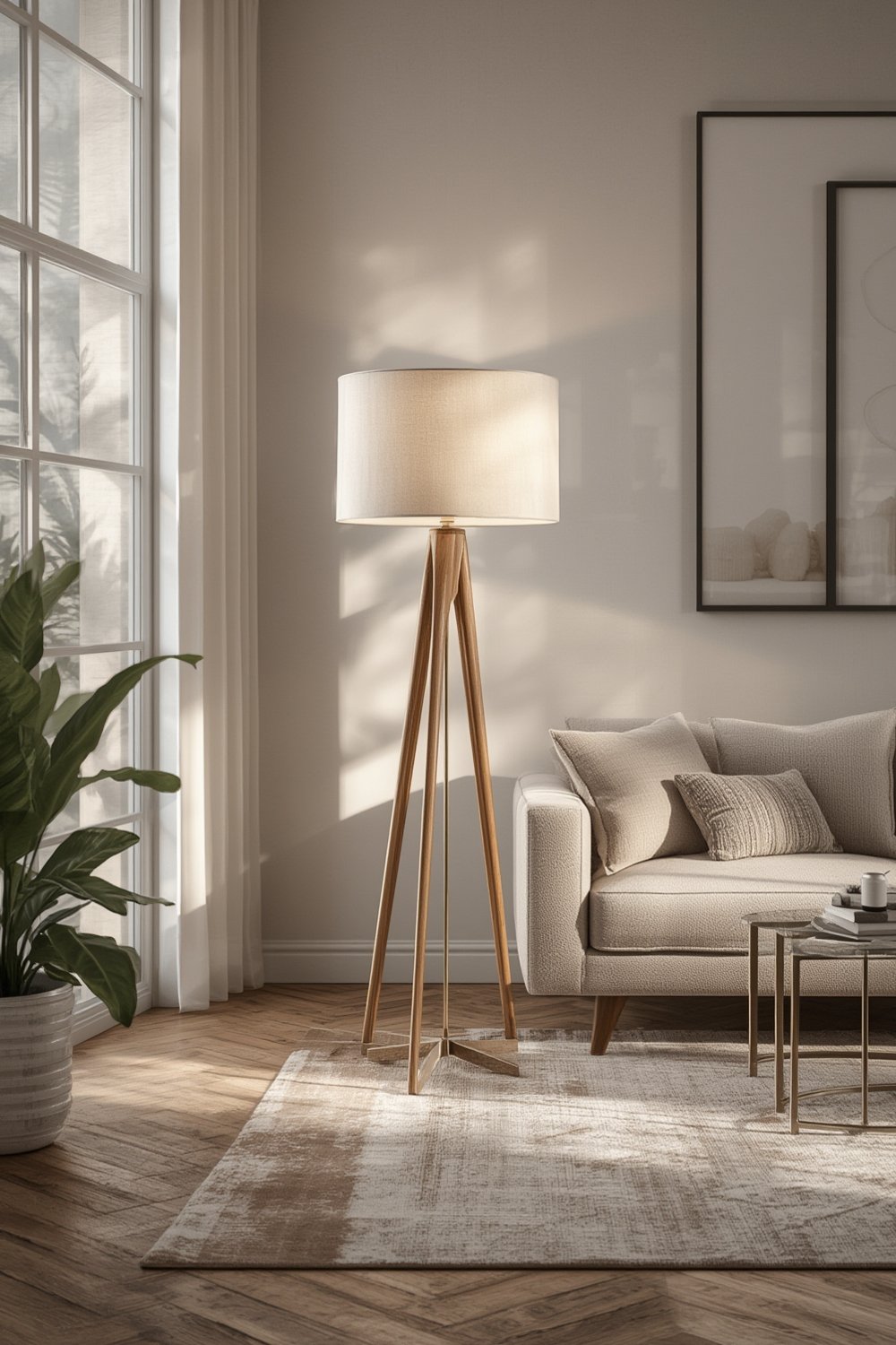 floor lamp in living room - Globe Electric Novogratz Harrington in use