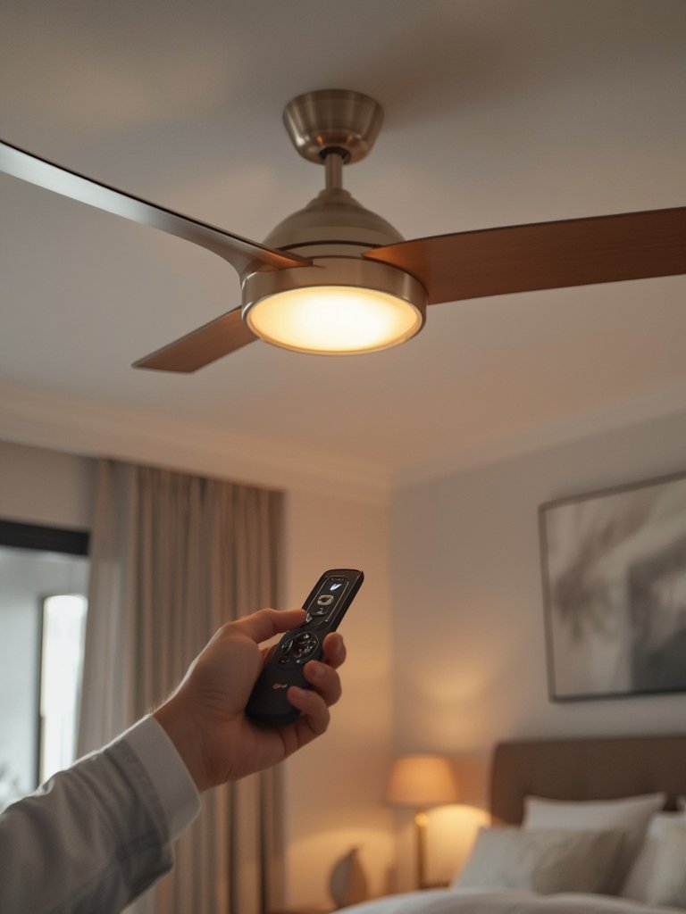 flush mount fan detail showing low profile and contemporary design