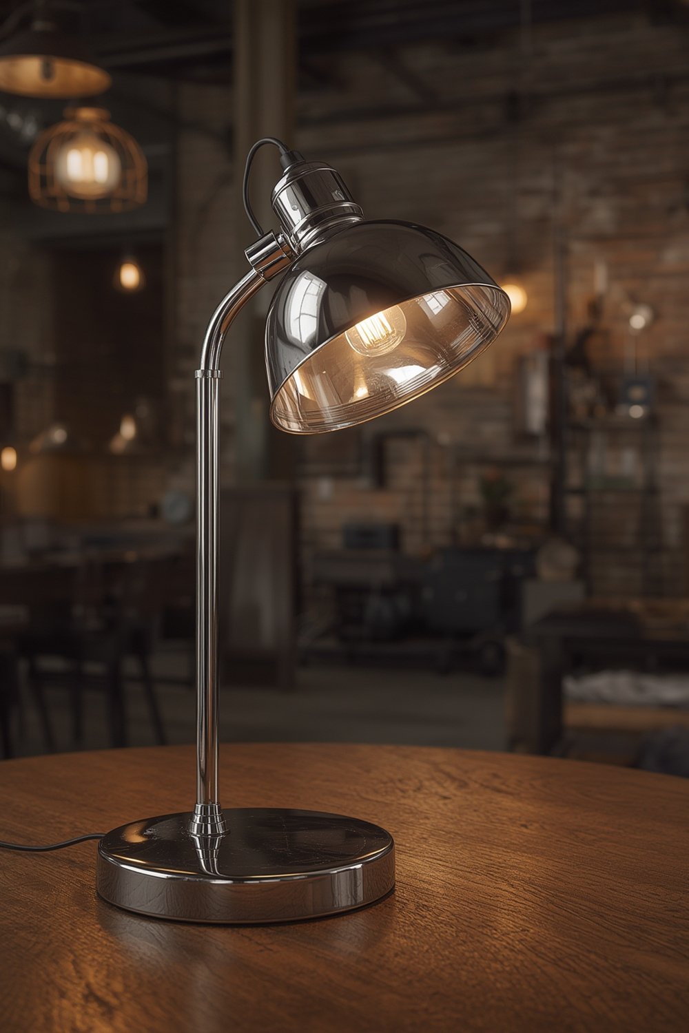 Industrial Lamp: 5 Ultimate Steps For Amazing Style In 2026 1 industrial lamp on desk with glass shade chrome finish