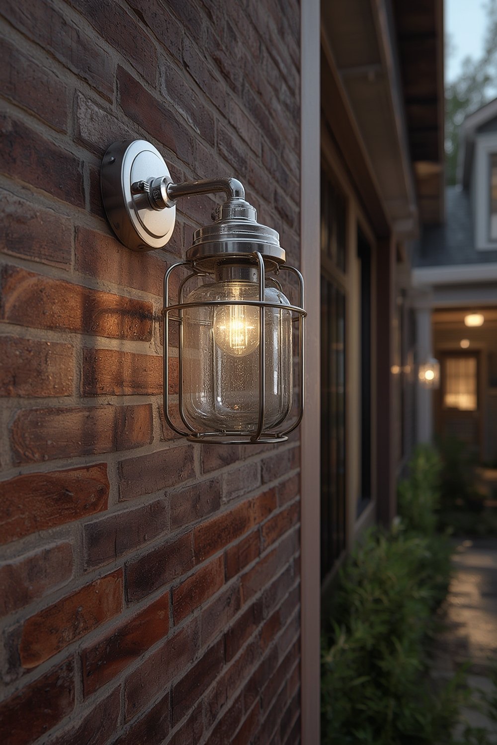 jelly jar in use as wall light fixture