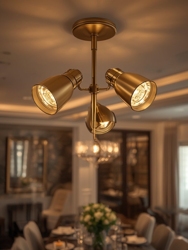 matte brass detail of Globe Electric track lighting