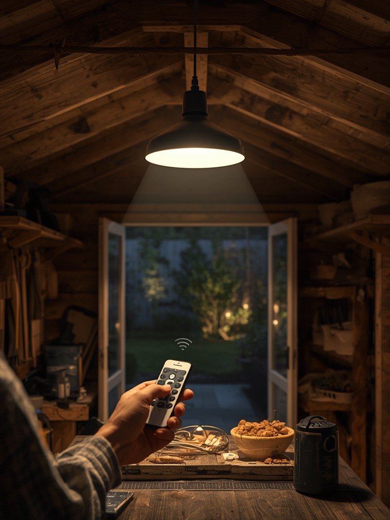 motion sensor on Latband solar shed light outdoor