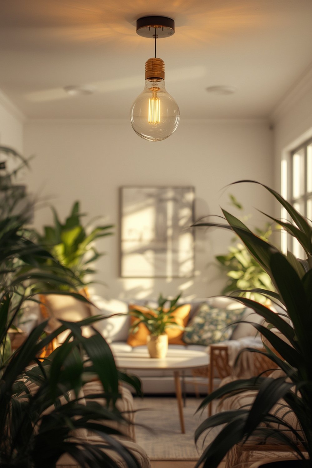 natural lightbulb in home lamp