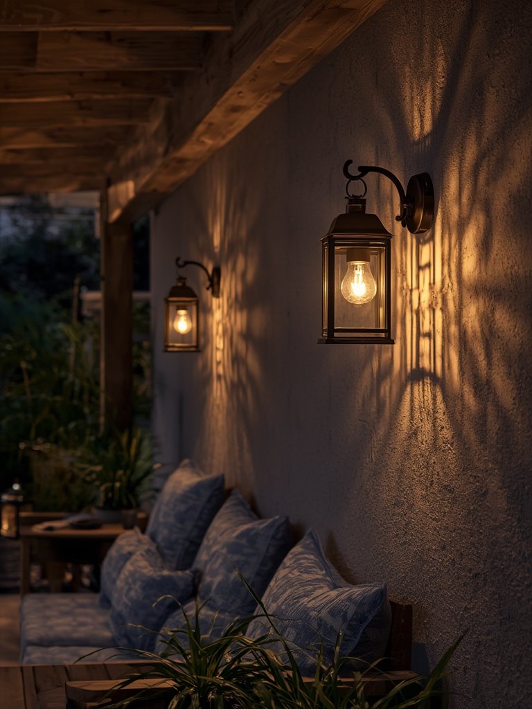 outdoor wall lights with solar lanterns