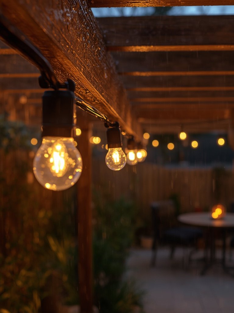 patio lights cafe bistro outdoor string in garden party decor