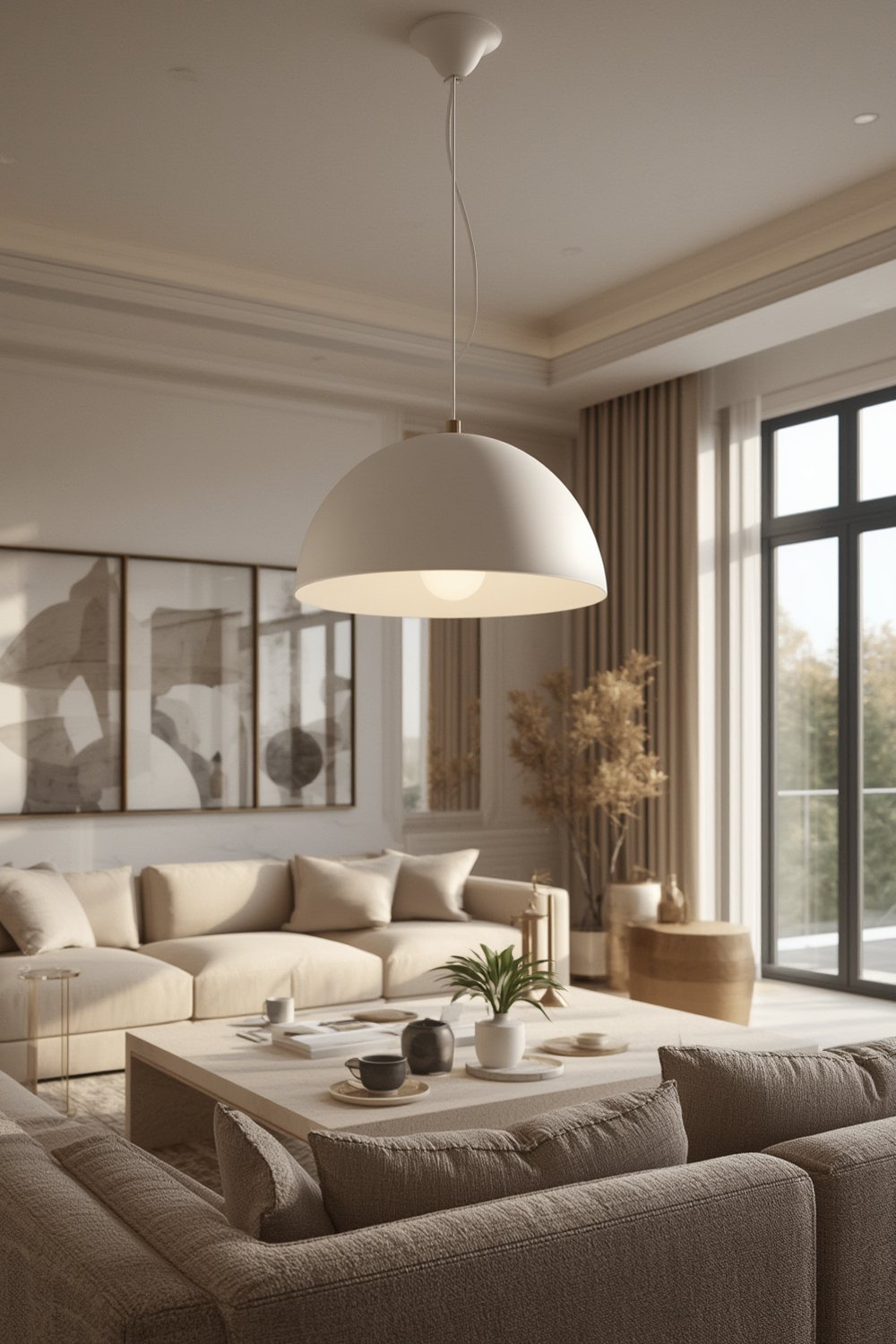 pendant lighting installed in modern kitchen