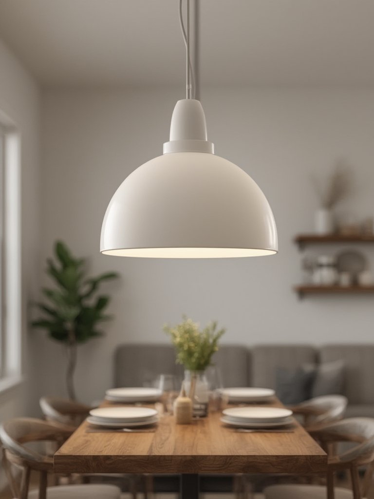 plug-in pendant lighting being installed on sloped ceiling