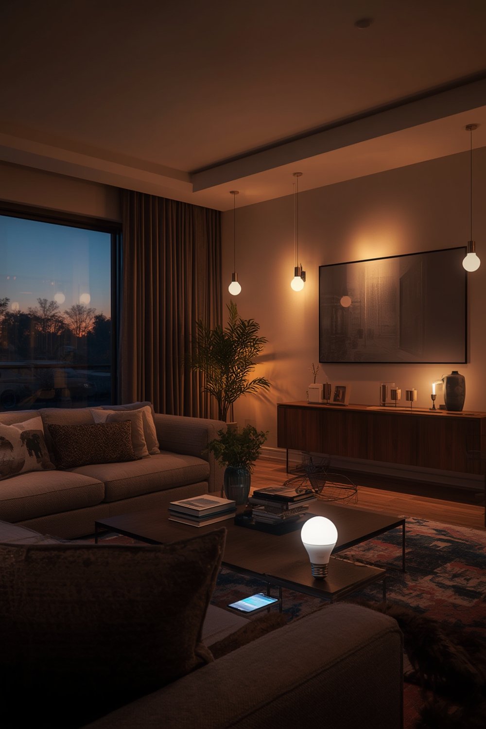 Smart Bulbs: 5 Ultimate Steps To An Amazing 2026 Lighting Upgrade 1 smart bulbs installed in a modern living room for color-changing home automation lighting