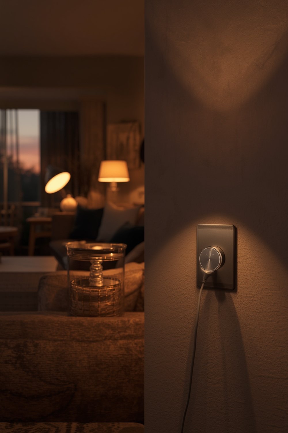 smart dimmer controlling two table lamps - smart dimmer in living room