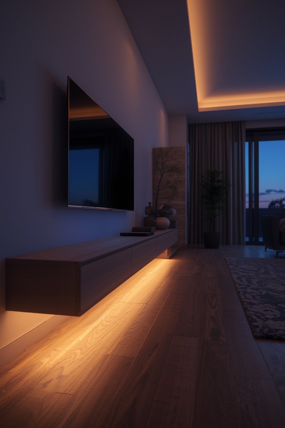 smart lighting setup in modern living room - Kasa Smart LED Light Strip in action