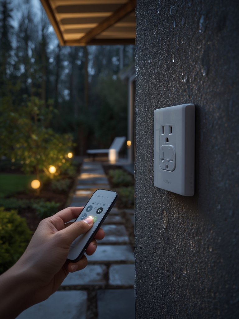 smart outlet Alexa compatible plug for patio lighting control