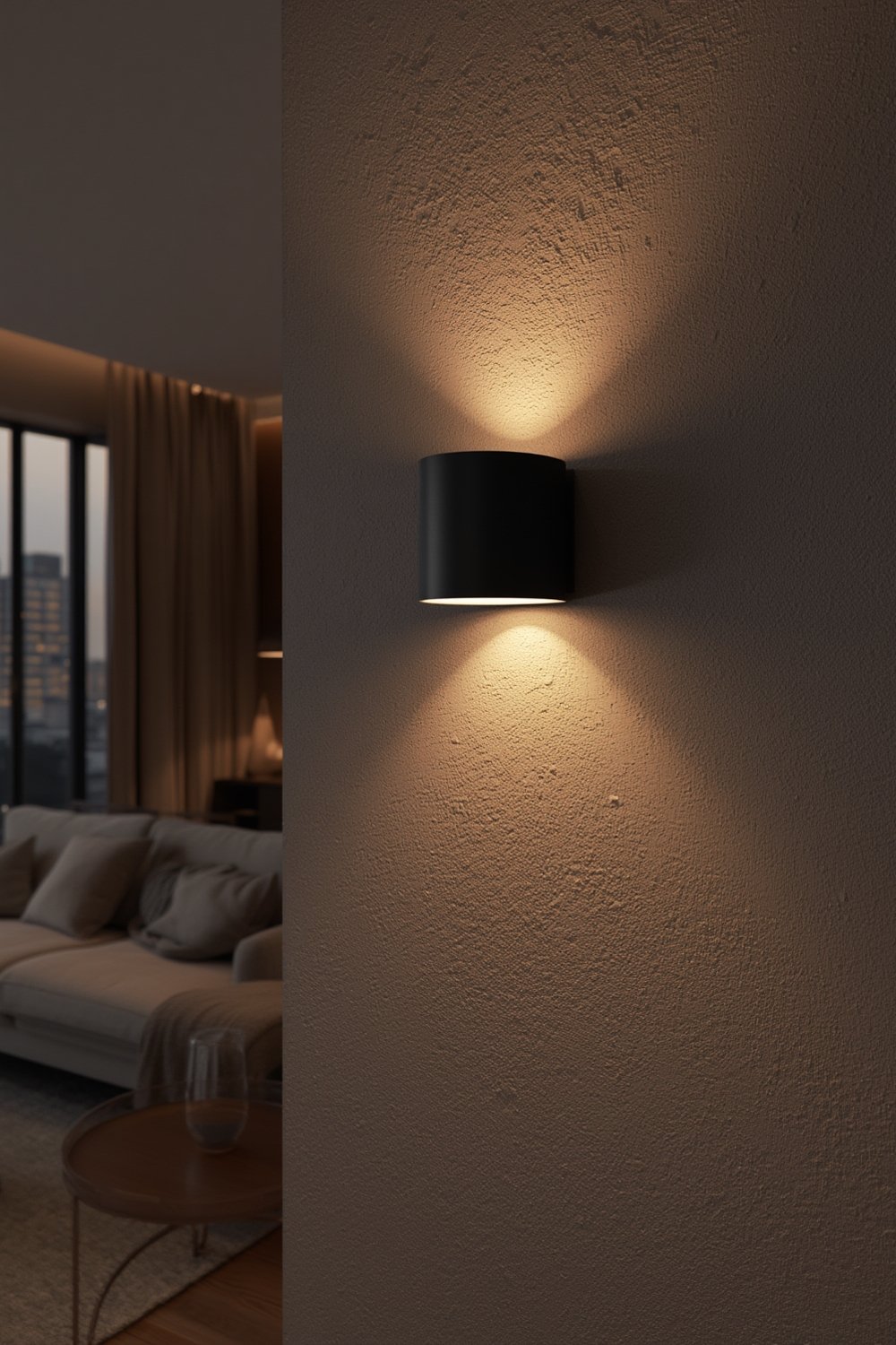 wall sconce mounted in stylish apartment setting