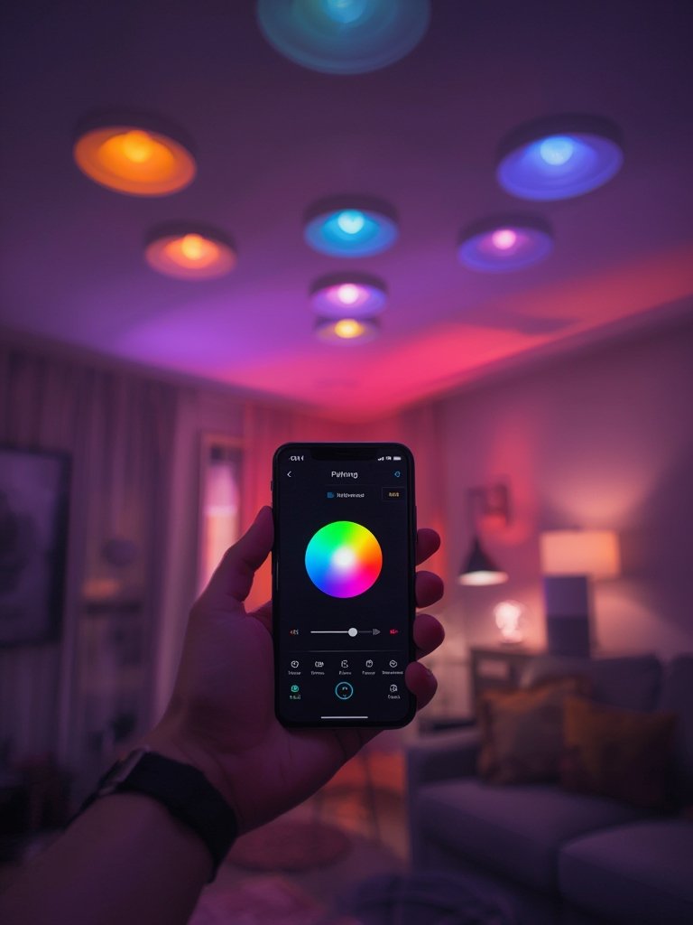 wifi recessed downlight closeup installation