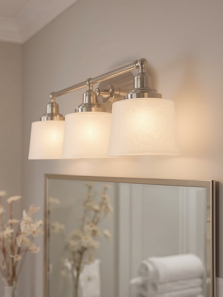 bathroom lighting ambiance with vanity light installed