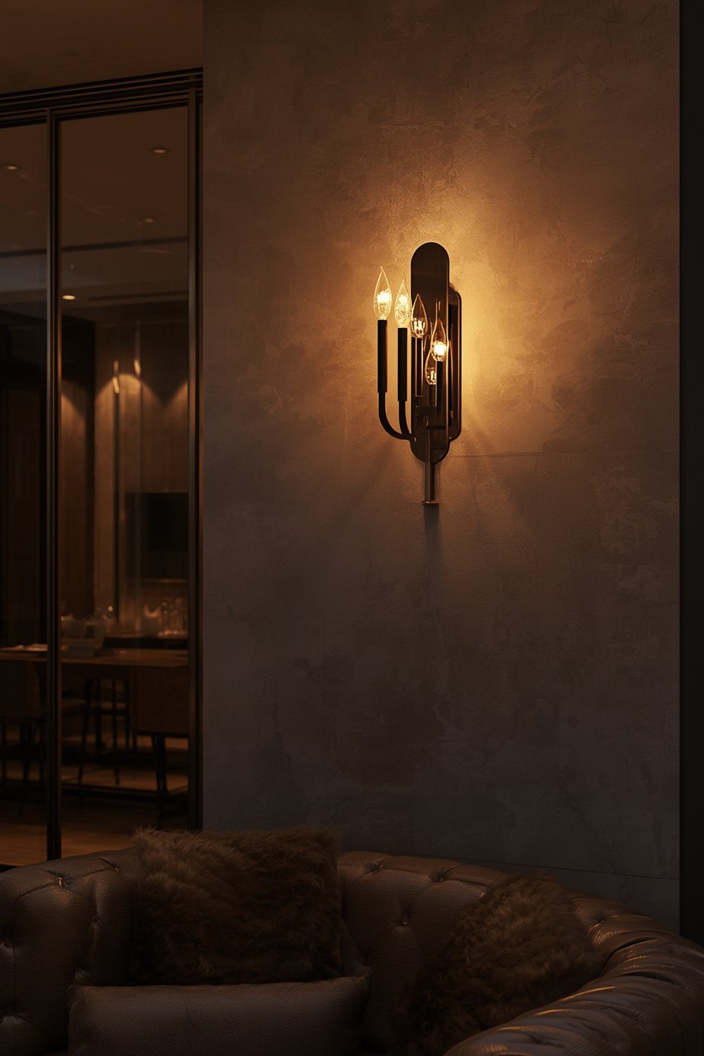 chandelier sconce room setup