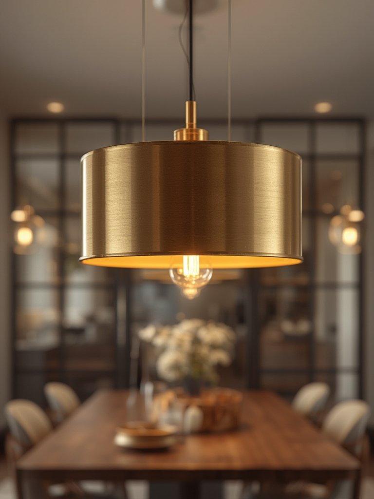drum pendant gold chandelier KSANA frosted glass lighting