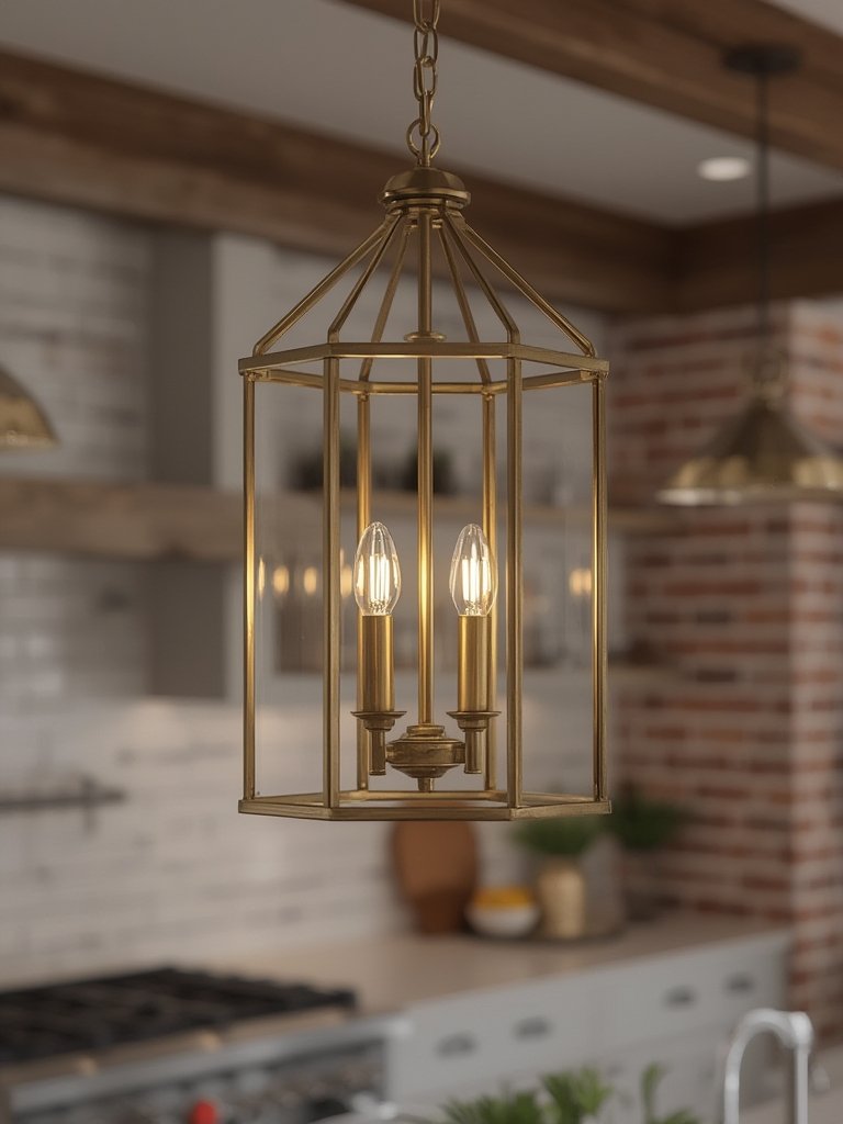 farmhouse lantern chandelier dining room