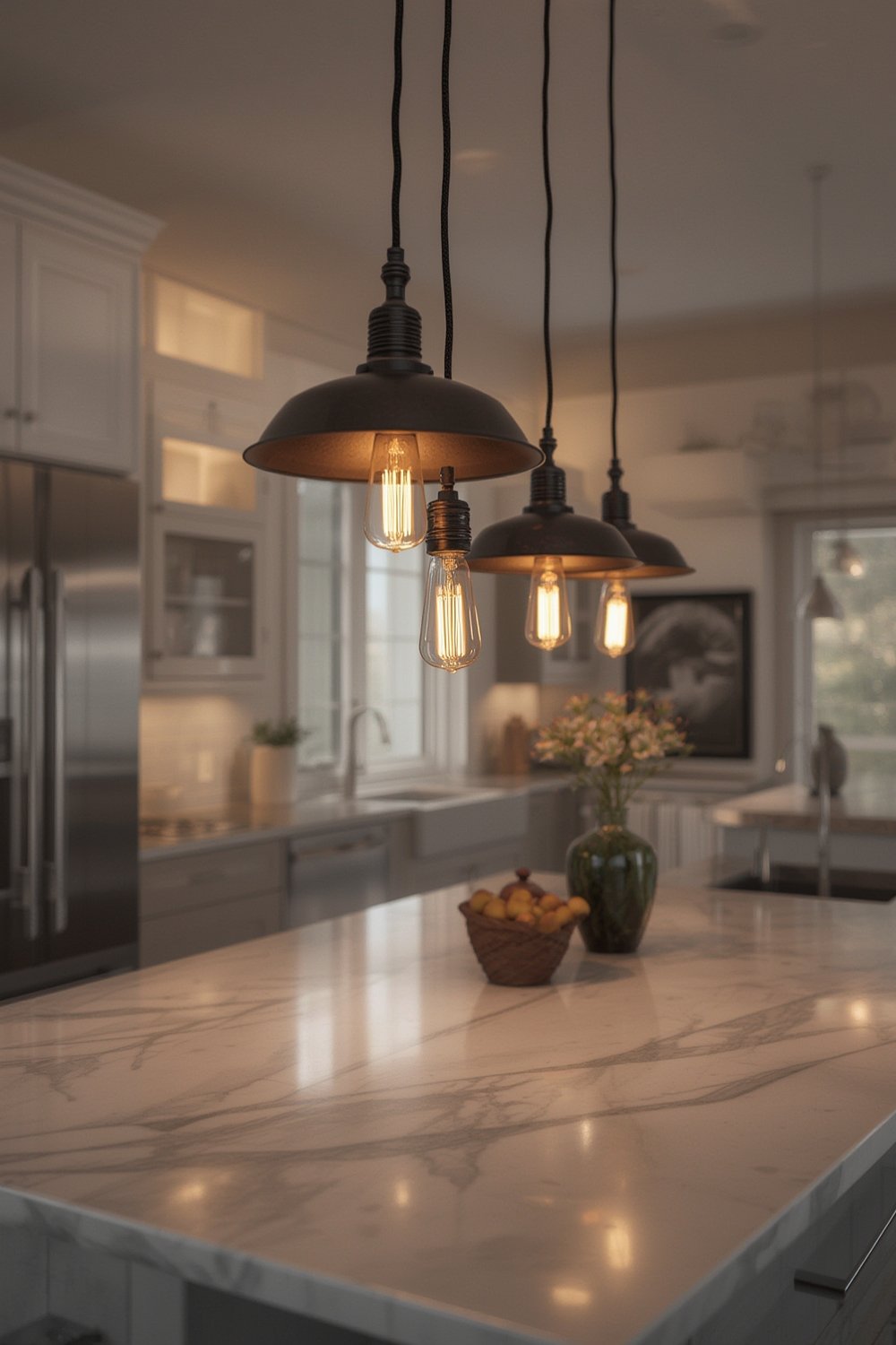 pendant light installed in modern kitchen - Westinghouse Light