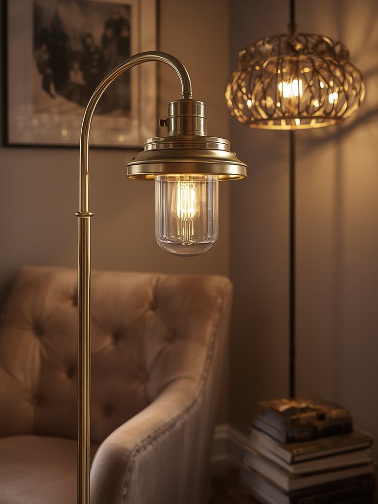 polished brass lamp ORE International 6866G detail UL listed lamp