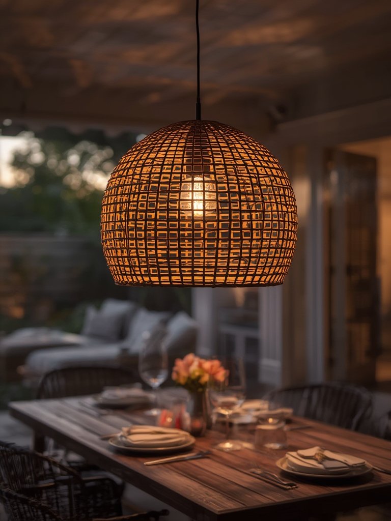 Outdoor Pendant: 7 Ultimate Steps For Amazing Lighting Solutions 2 rattan lighting detail in outdoor pendant setup