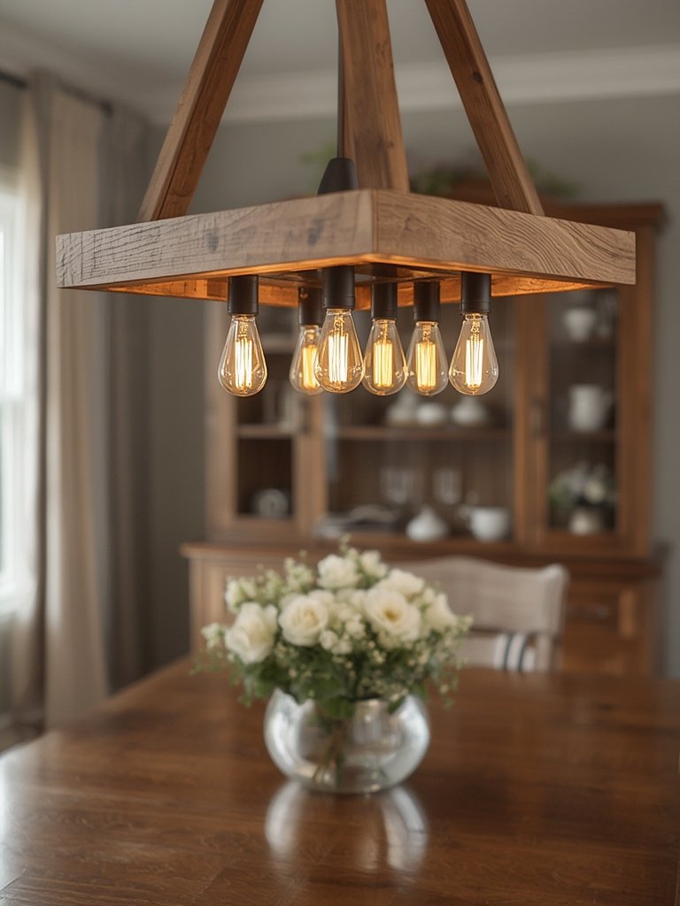 Farmhouse Chandelier: 7 Ultimate Secrets For Amazing 2026 Home Style 2 wood chandelier showing handmade frame and mason jar style bulbs