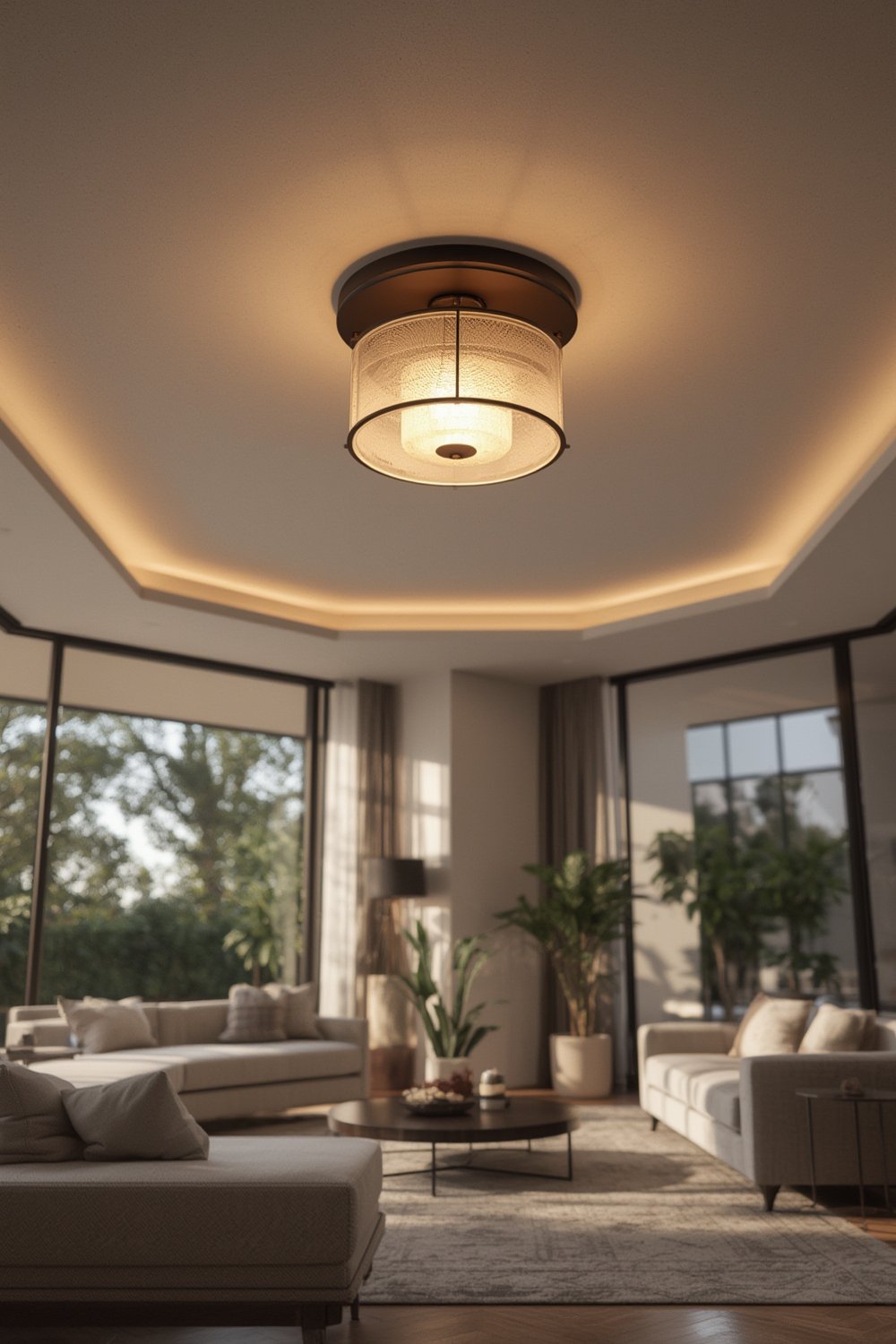 flush mount ceiling light installed in bedroom