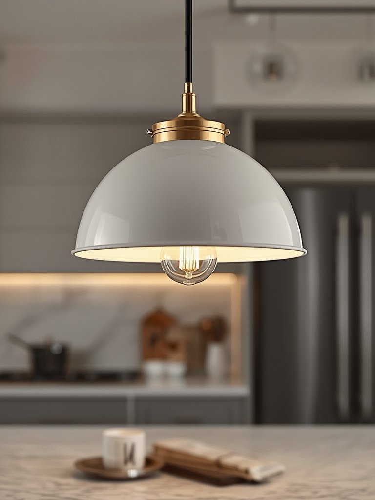 Pendant Light: 7 Ultimate Steps for an Amazing Kitchen Upgrade 2 modern lighting style pendant light - JONATHAN Y LED dome as kitchen island light in contemporary home