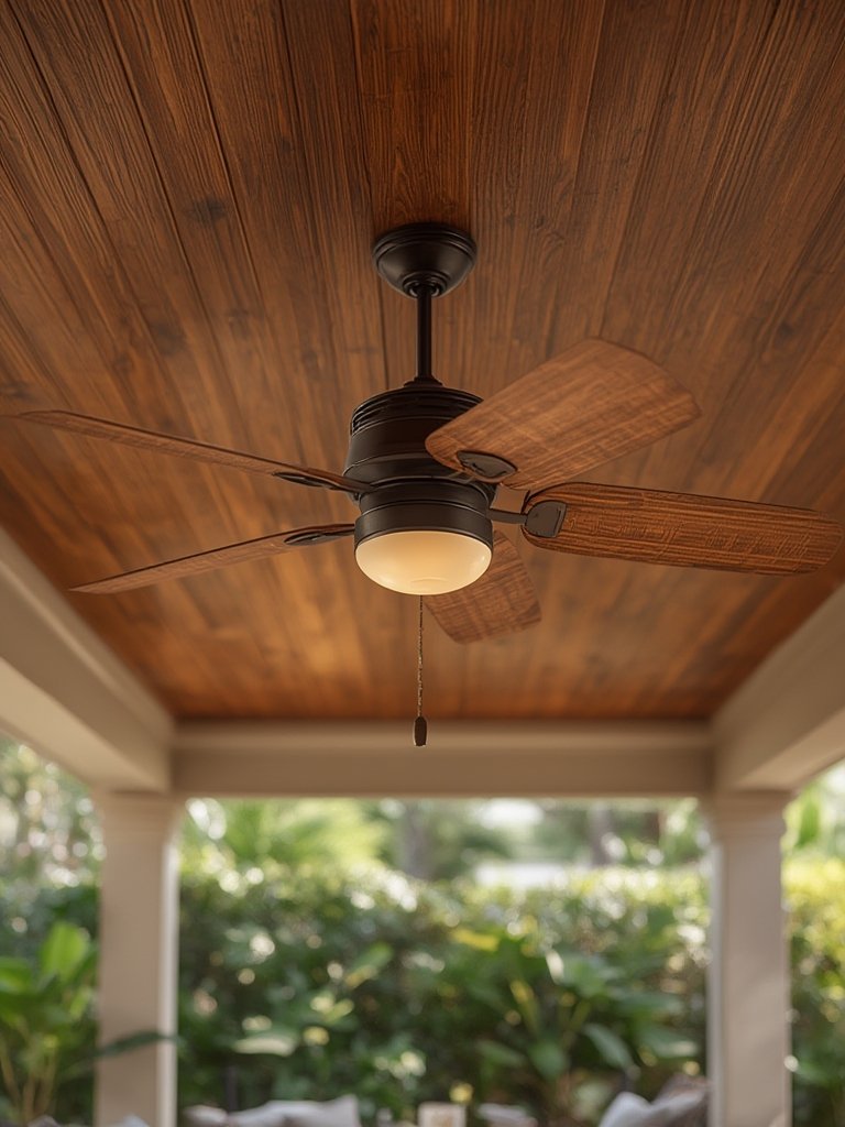Outdoor Ceiling: 7 Ultimate Steps For Amazing Results In 2026 2 patio fan with tropical ceiling blades on covered porch